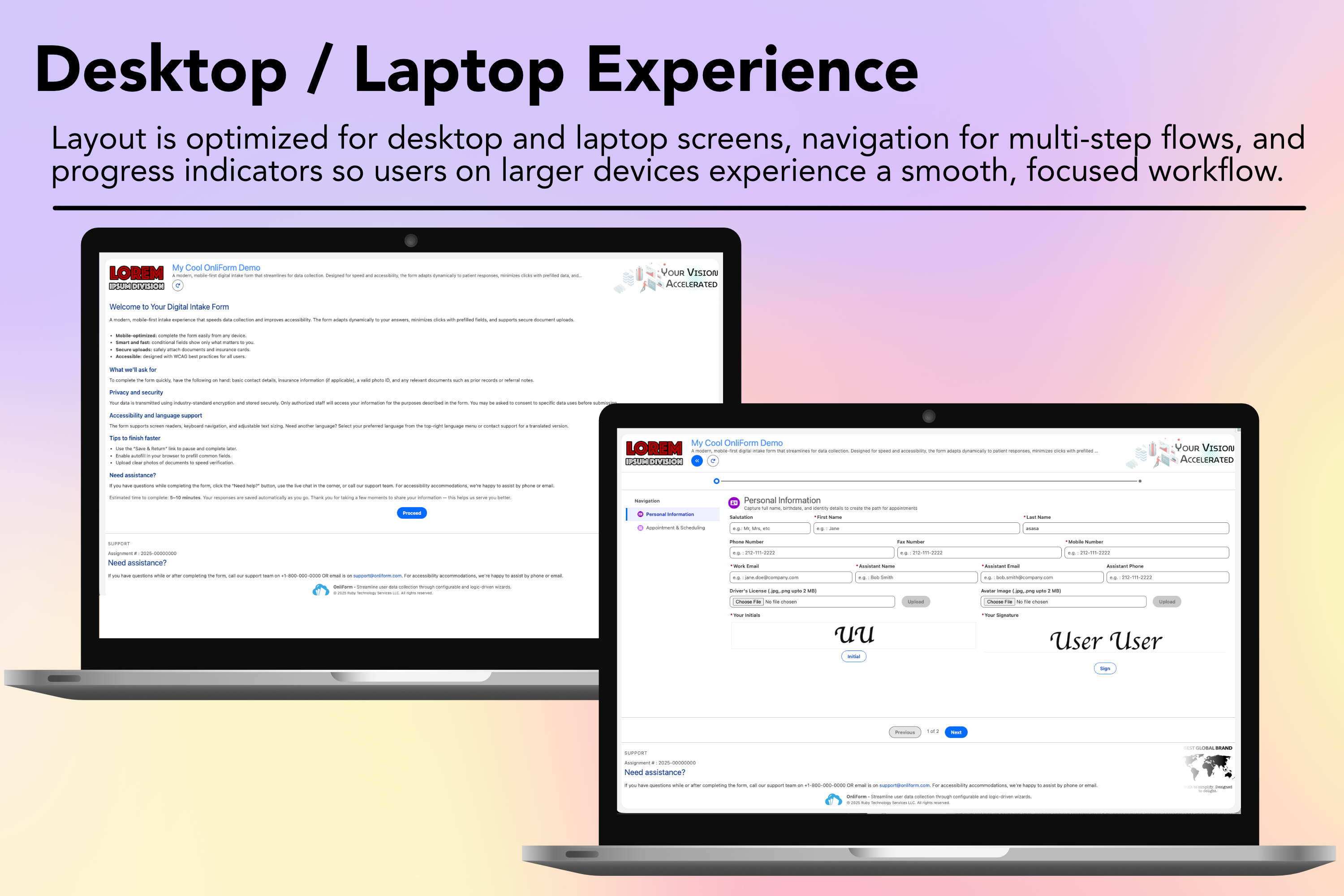 Desktop / Laptop Experience